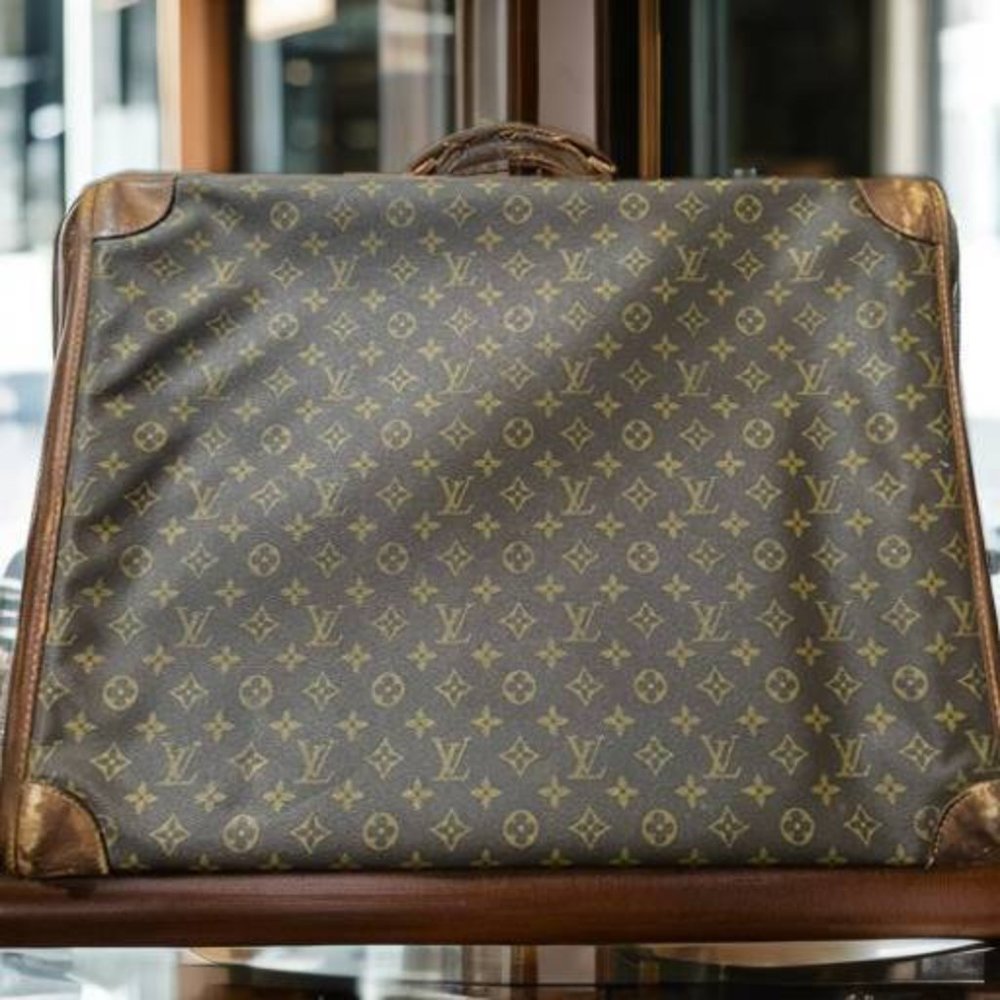 Louis Vuitton Vintage Luggage *Initials N.L.S.* 23x19x8 Saks Fifth Ave Tag